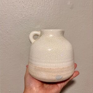 Rustic Cream Ceramic Bud Vase